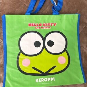 Keroppi Hello Kitty Green Tote Bag NWT
